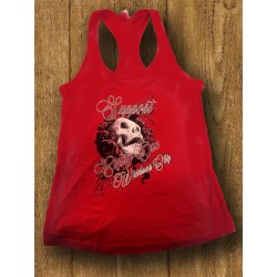 Ladies Skull and Roses Tank Top Red
