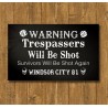 Warning no Trespassing Decal